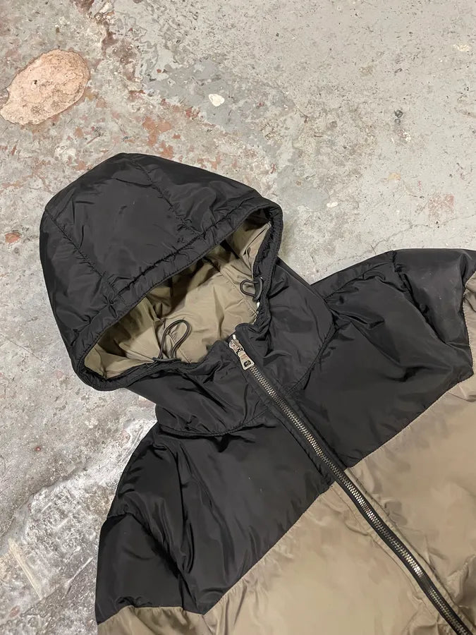 2000s Prada Black & Beige Hooded Lina Rossa Puffer Jacket axzfmhW 2