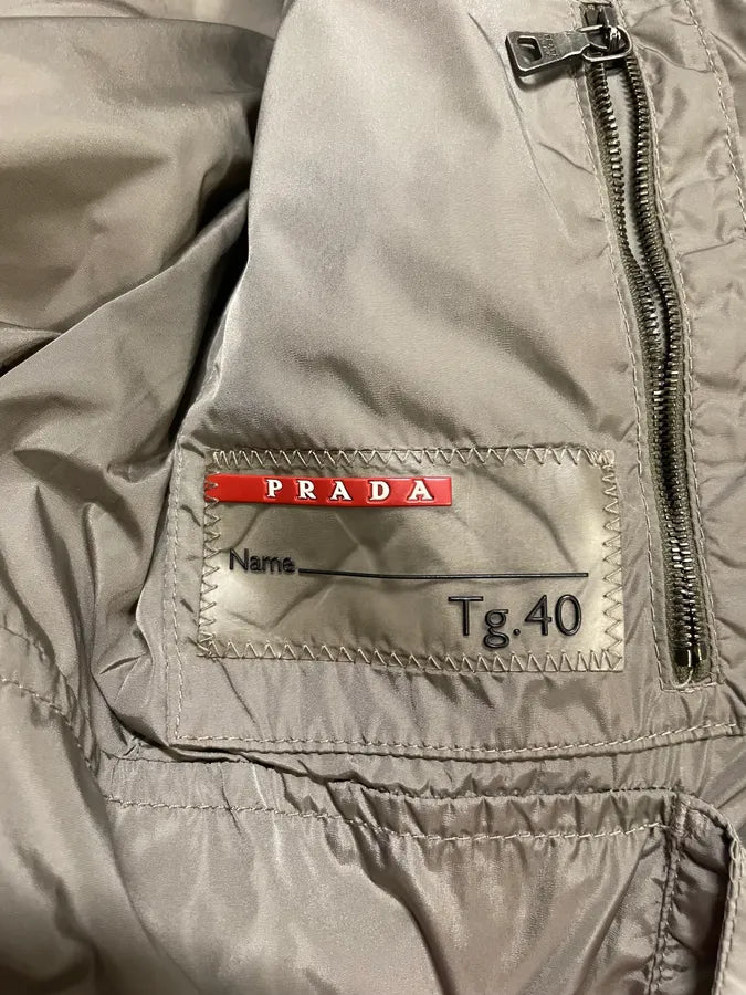 2000s Prada Black & Beige Hooded Lina Rossa Puffer Jacket axzfmhW 8