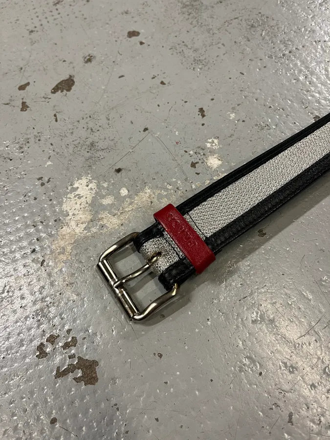 2000s Prada Black & Grey Hybrid Leather Belt kHcSDpo 3