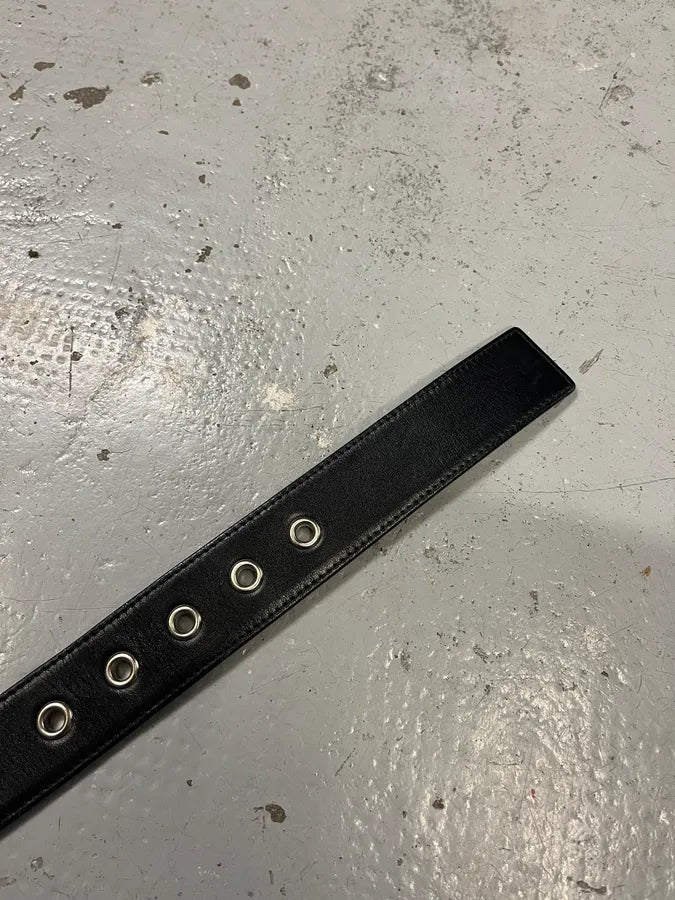 2000s Prada Black & Grey Hybrid Leather Belt kHcSDpo 5