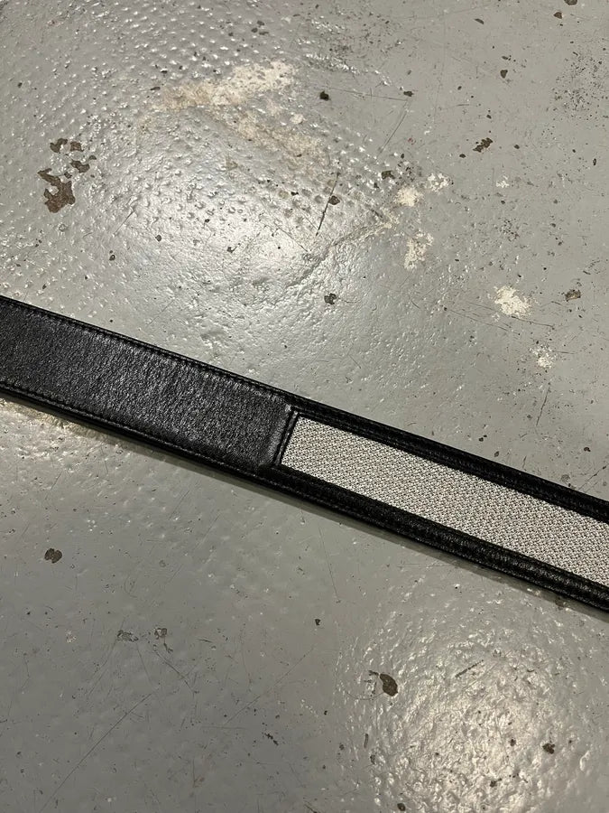 2000s Prada Black & Grey Hybrid Leather Belt kHcSDpo 6