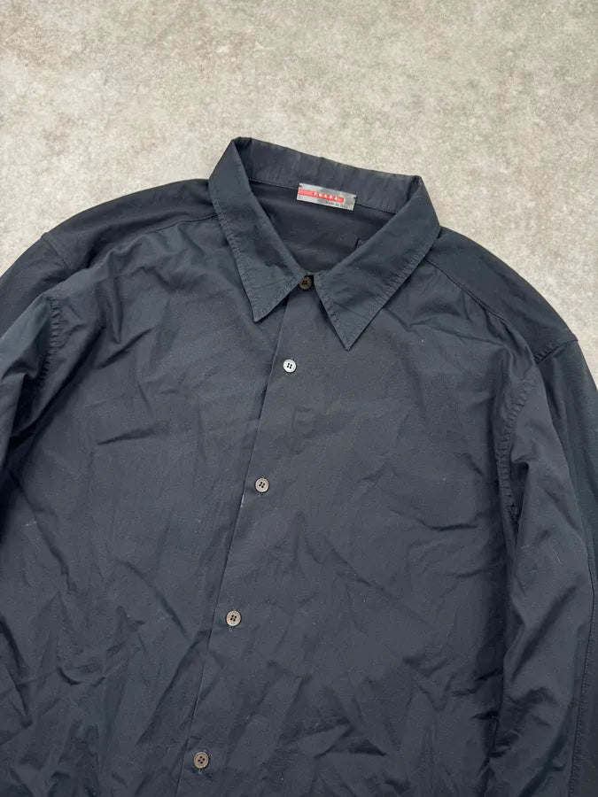 2000s Prada Black Hybrid Technical Shirt xNbXddp 4