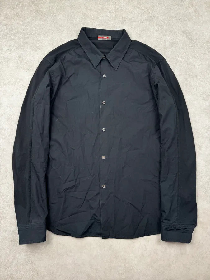 2000s Prada Black Hybrid Technical Shirt xNbXddp 0