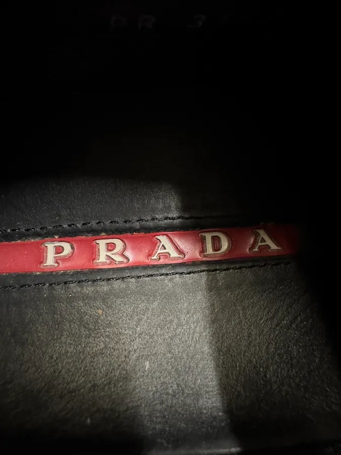 2000s Prada Black & Khaki America’s Cup Leather Sneakers (40eu/us7) 8