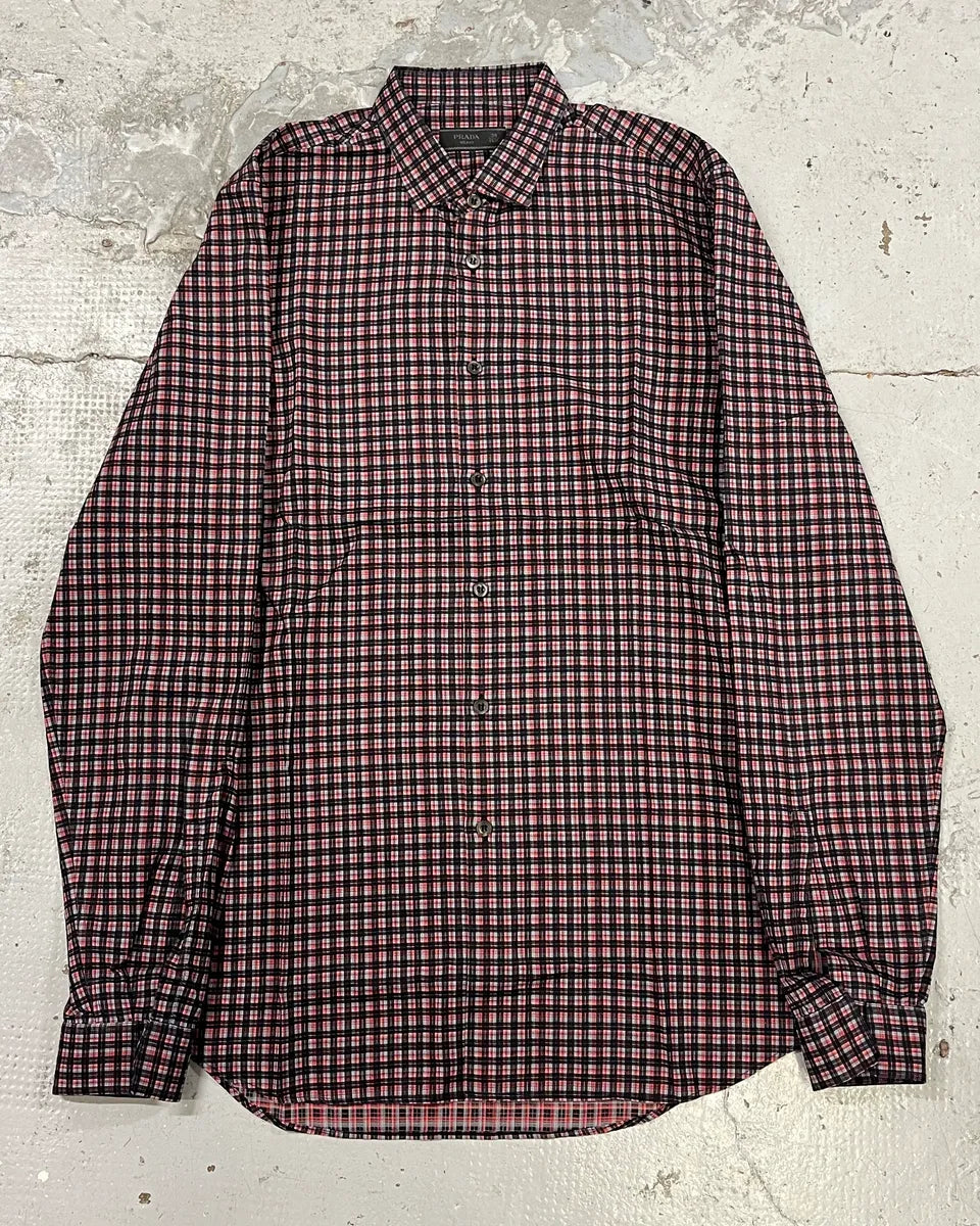 2000s Prada Black & Red Checkered Shirt SEKOGSw 0