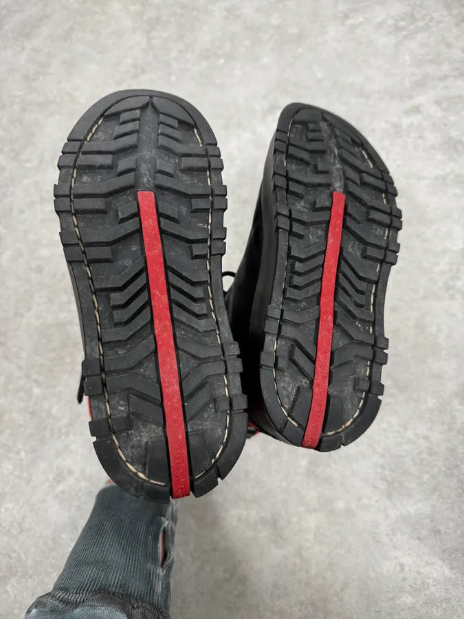 2000s Prada Black & Red Leather High Boots EkpBNAR 5