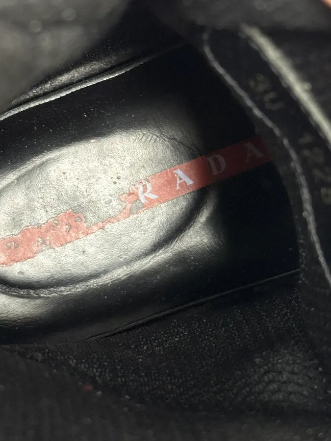 2000s Prada Black & Red Leather High Boots EkpBNAR 7