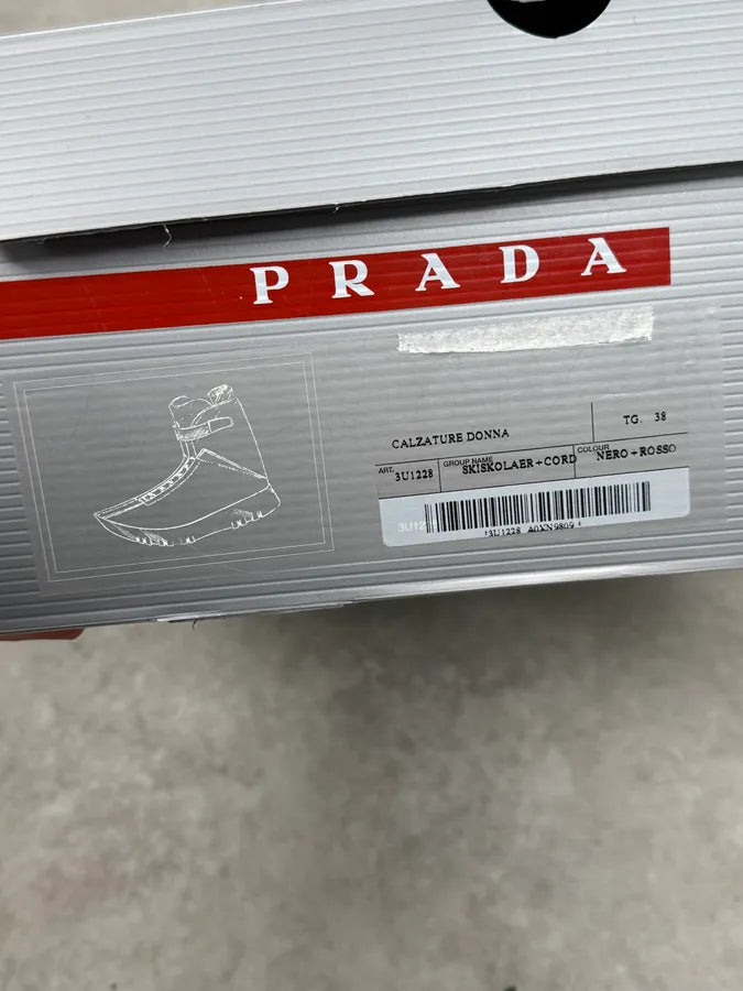 2000s Prada Black & Red Leather High Boots EkpBNAR 9