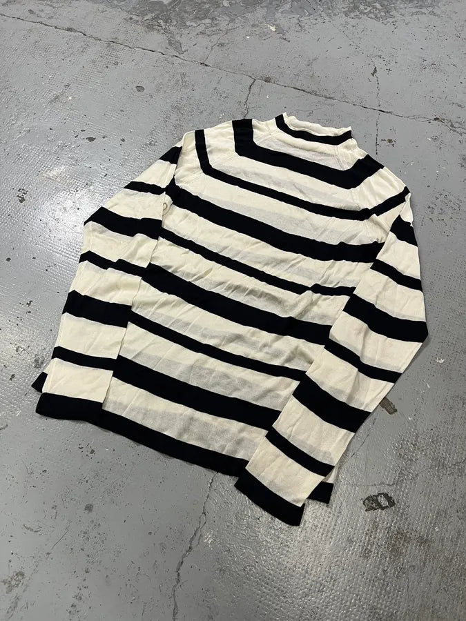 2000s Prada Black & White Striped Sweater LfDmQPl 3