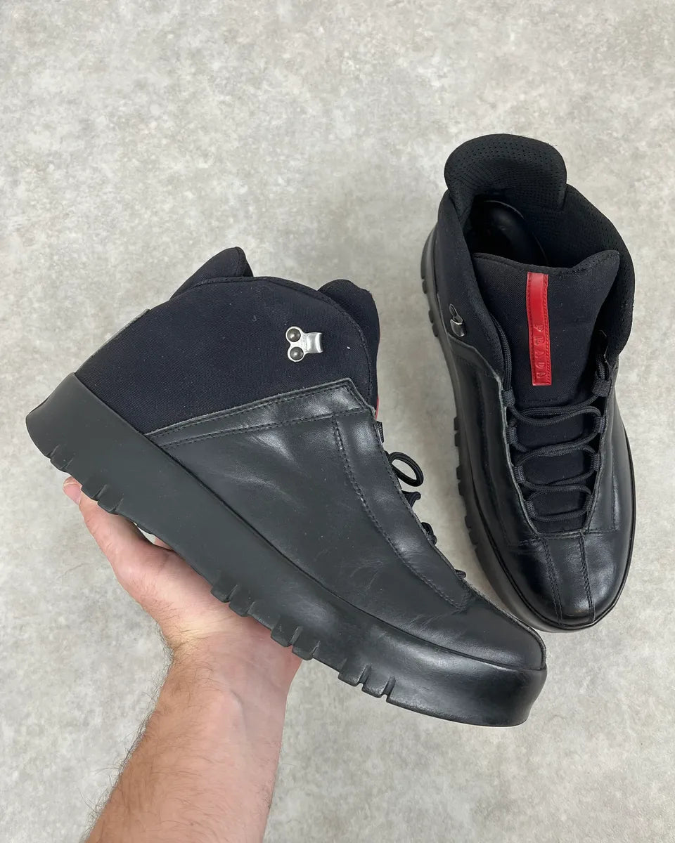 2000s Prada Black 3T Leather Boots vkxlEFX 0