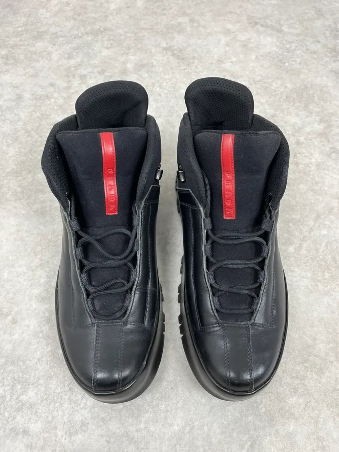 2000s Prada Black 3T Leather Boots vkxlEFX 1