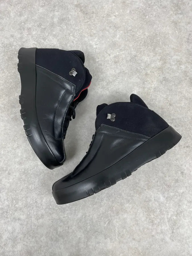 2000s Prada Black 3T Leather Boots vkxlEFX 2