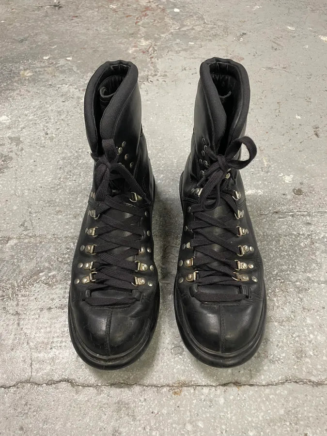 2000s Prada Black Ankle Leather Avant-Garde Boots (42.5eu/us9) 1