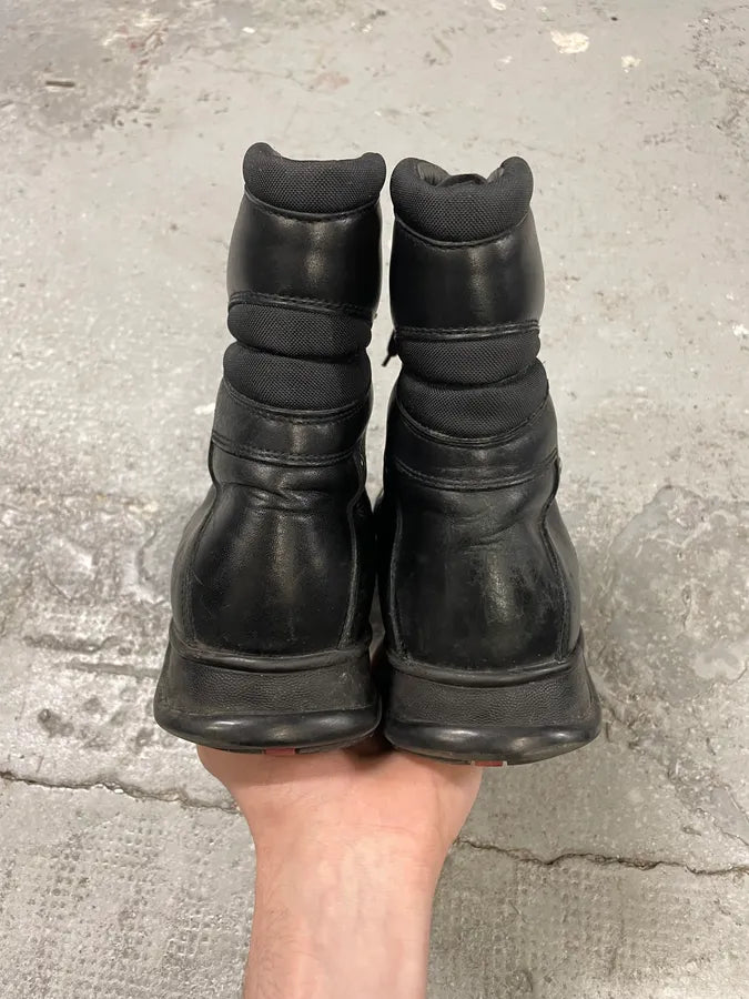 2000s Prada Black Ankle Leather Avant-Garde Boots (42.5eu/us9) 7