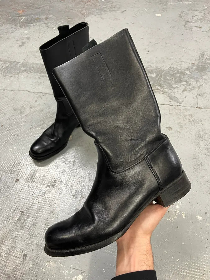 2000s Prada Black Ankle Leather Boots zvKtytJ 0