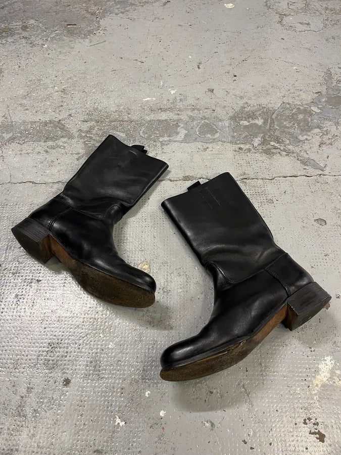 2000s Prada Black Ankle Leather Boots zvKtytJ 2