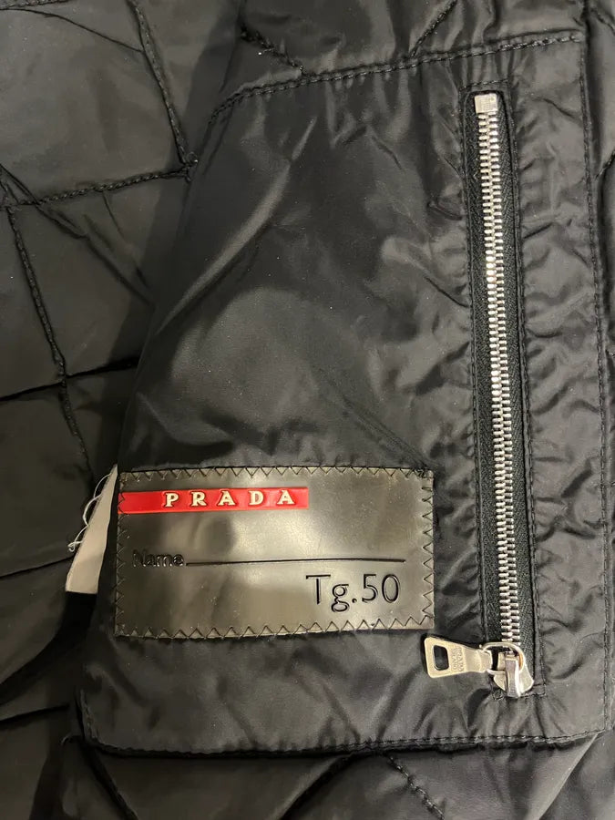 2000s Prada Black Aviator Cozy Bomber Wool Nylon Jacket (M) dMspHCQ 8