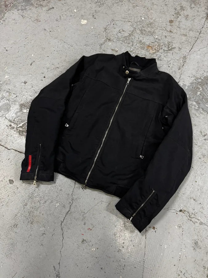 2000s Prada Black Biker Jacket ipkUHRA 2