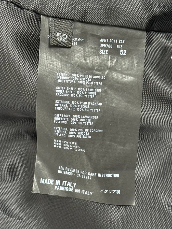 AW2011 Prada Black Biker Leather Jacket DatLXRk 10