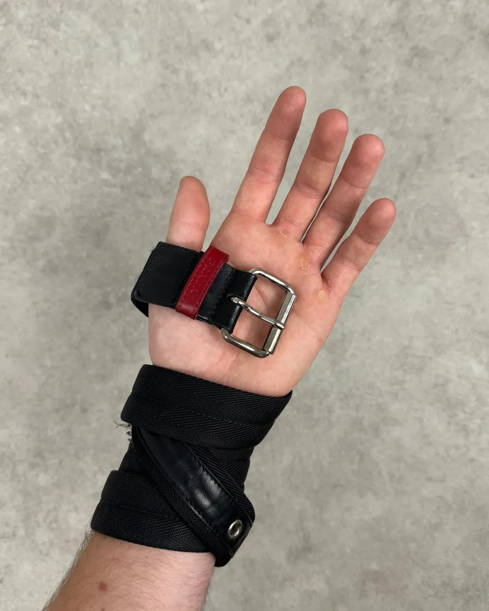 2000s Prada Black Canvas & Leather Belt GTDSiwL 0