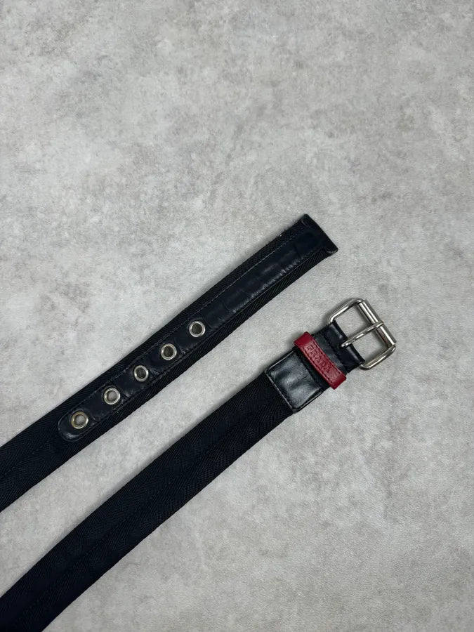 2000s Prada Black Canvas & Leather Belt GTDSiwL 2