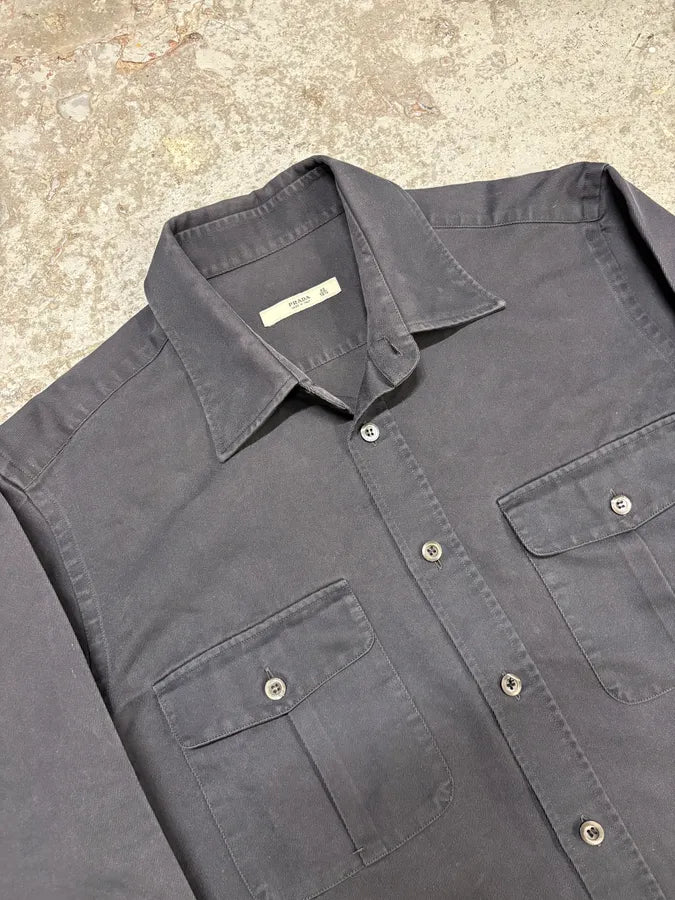 2000s Prada Black Cargo Minimalist Shirt dZoYdSZ 4