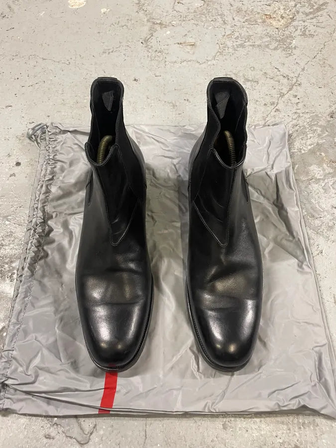 2000s Prada Black Chelsea Leather Boots (41eu/us8) BZQQdLL 1
