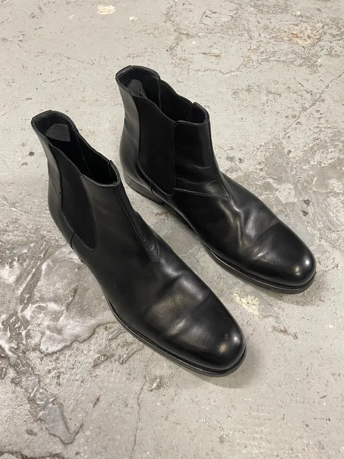 2000s Prada Black Chelsea Leather Boots (41eu/us8) BZQQdLL 2