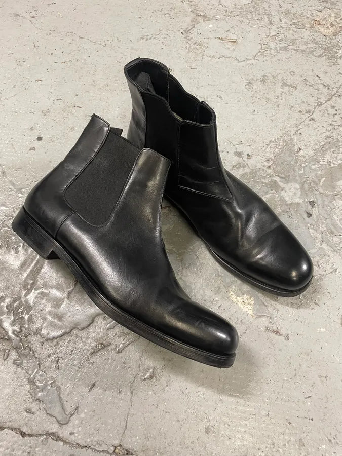 2000s Prada Black Chelsea Leather Boots (41eu/us8) BZQQdLL 3