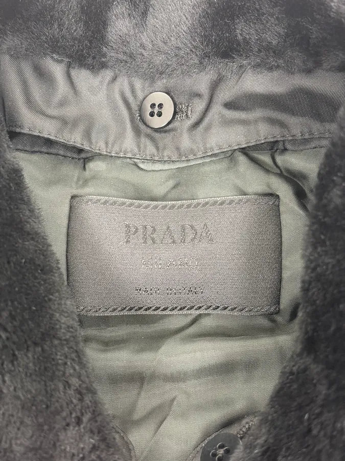 2000s Prada Black Classy Detachable Collar Nylon Bomber Jacket oSctqwg 10