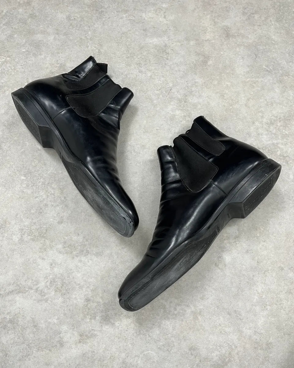 2000s Prada Black Classy Leather Boots QpMJLIl 1