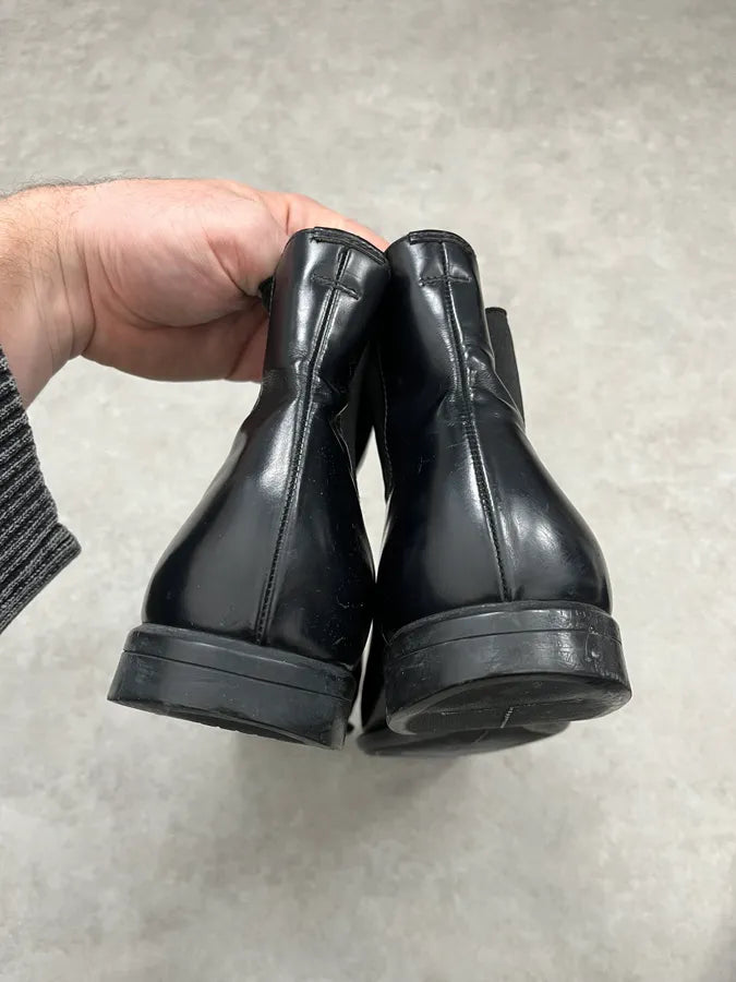 2000s Prada Black Classy Leather Boots QpMJLIl 5