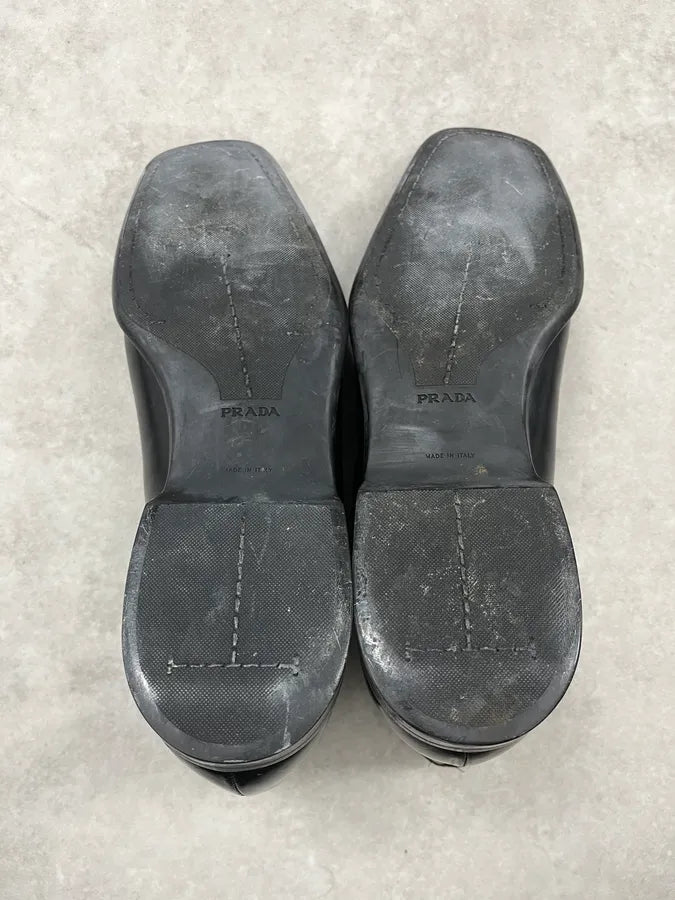 2000s Prada Black Classy Leather Boots QpMJLIl 6