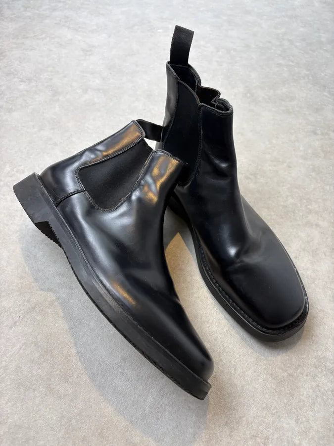 2000s Prada Black Classy Leather Chelsea Boots vtoifmJ 4