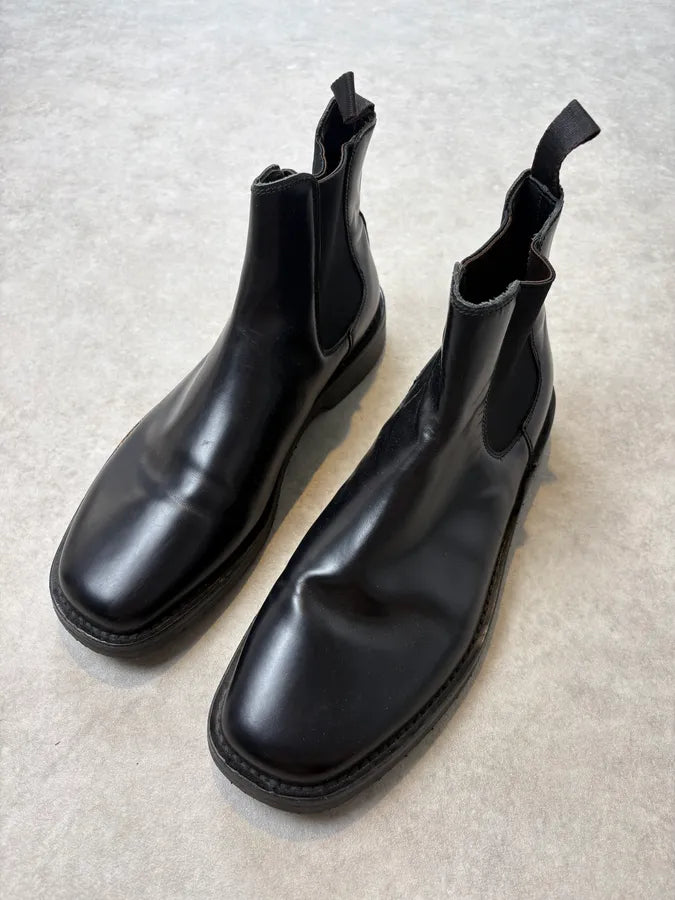 2000s Prada Black Classy Leather Chelsea Boots vtoifmJ 2