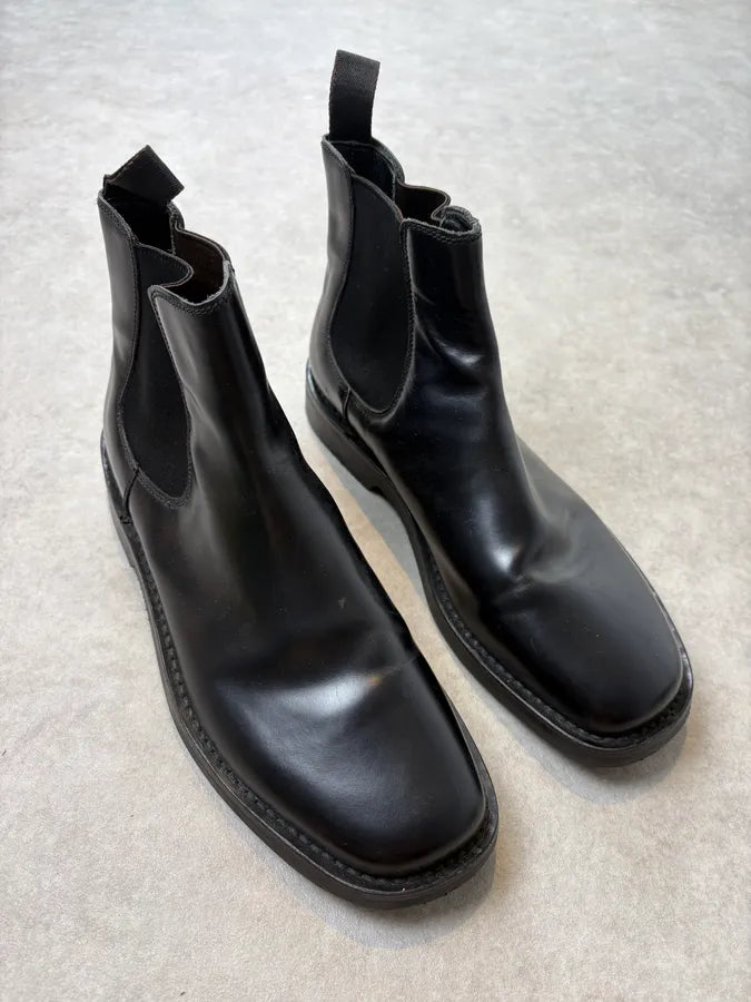 2000s Prada Black Classy Leather Chelsea Boots vtoifmJ 3