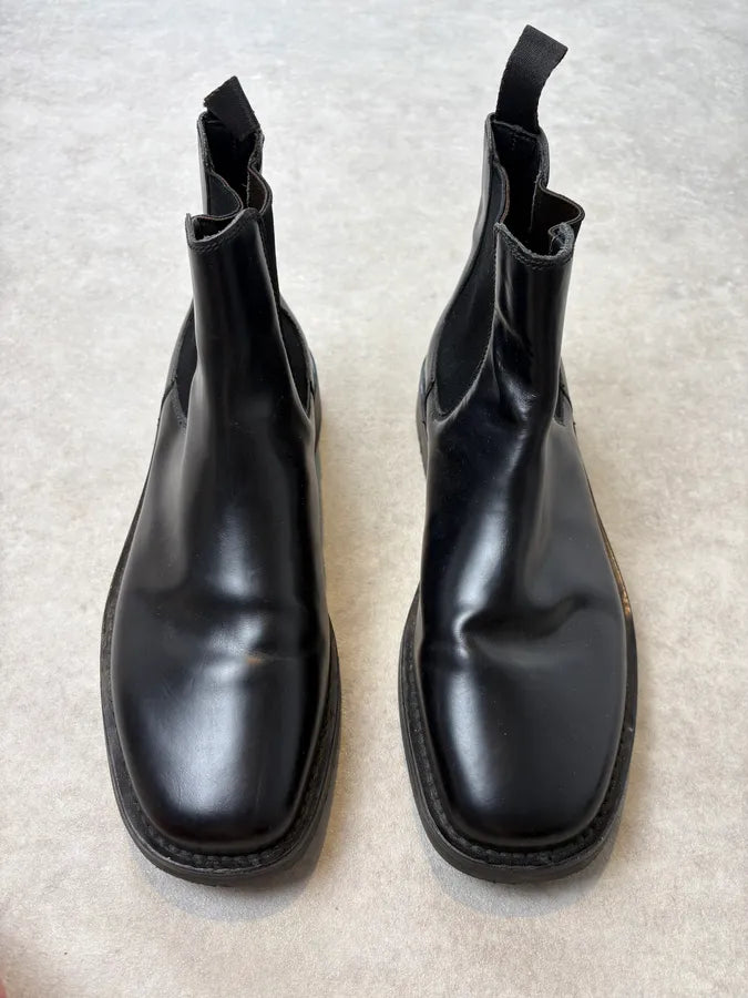 2000s Prada Black Classy Leather Chelsea Boots vtoifmJ 1