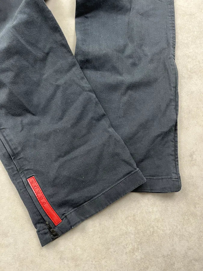2000s Prada Black Linea Rossa Ankle Zip Pants ptAHmTS 10