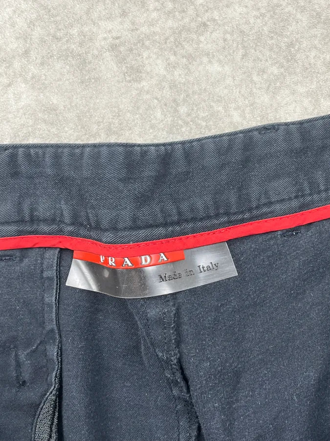 2000s Prada Navy Linea Rossa Ankle Zip Pants ptAHmTS 9