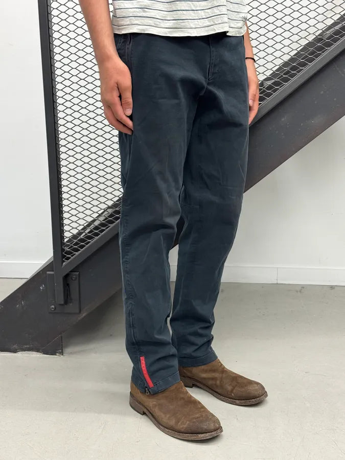 2000s Prada Black Linea Rossa Ankle Zip Pants ptAHmTS 2