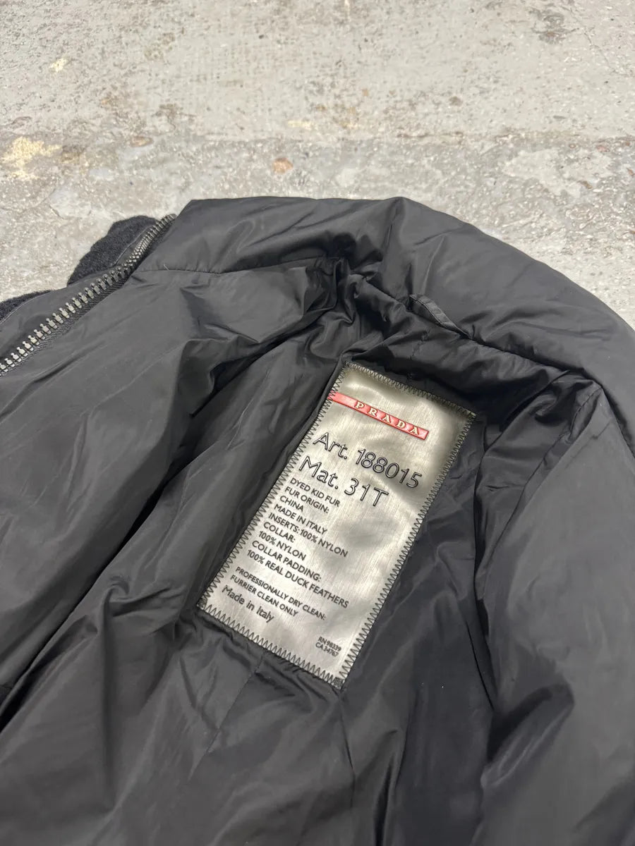 2000s Prada Black Dyed Kid Fur Leather Jacket vZHFntc 10