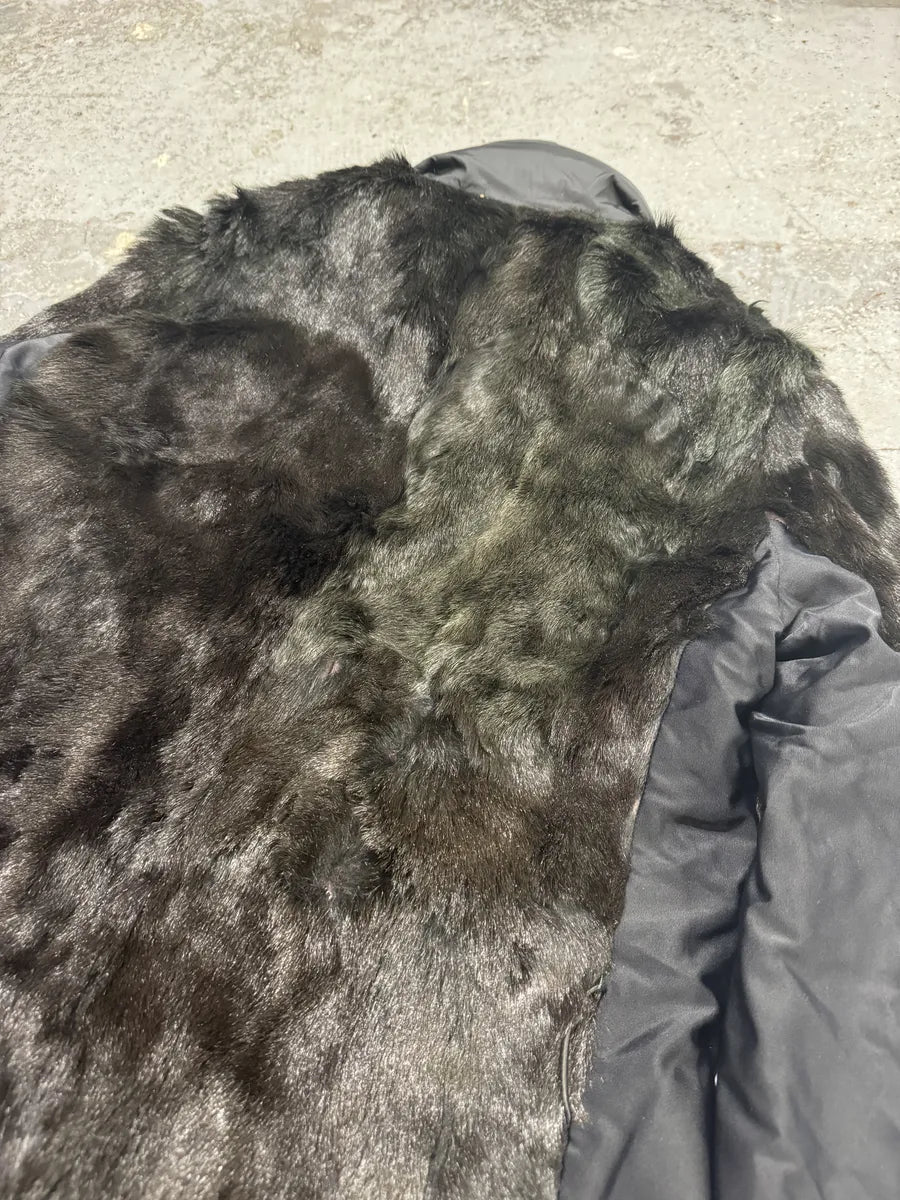 2000s Prada Black Dyed Kid Fur Leather Jacket vZHFntc 5