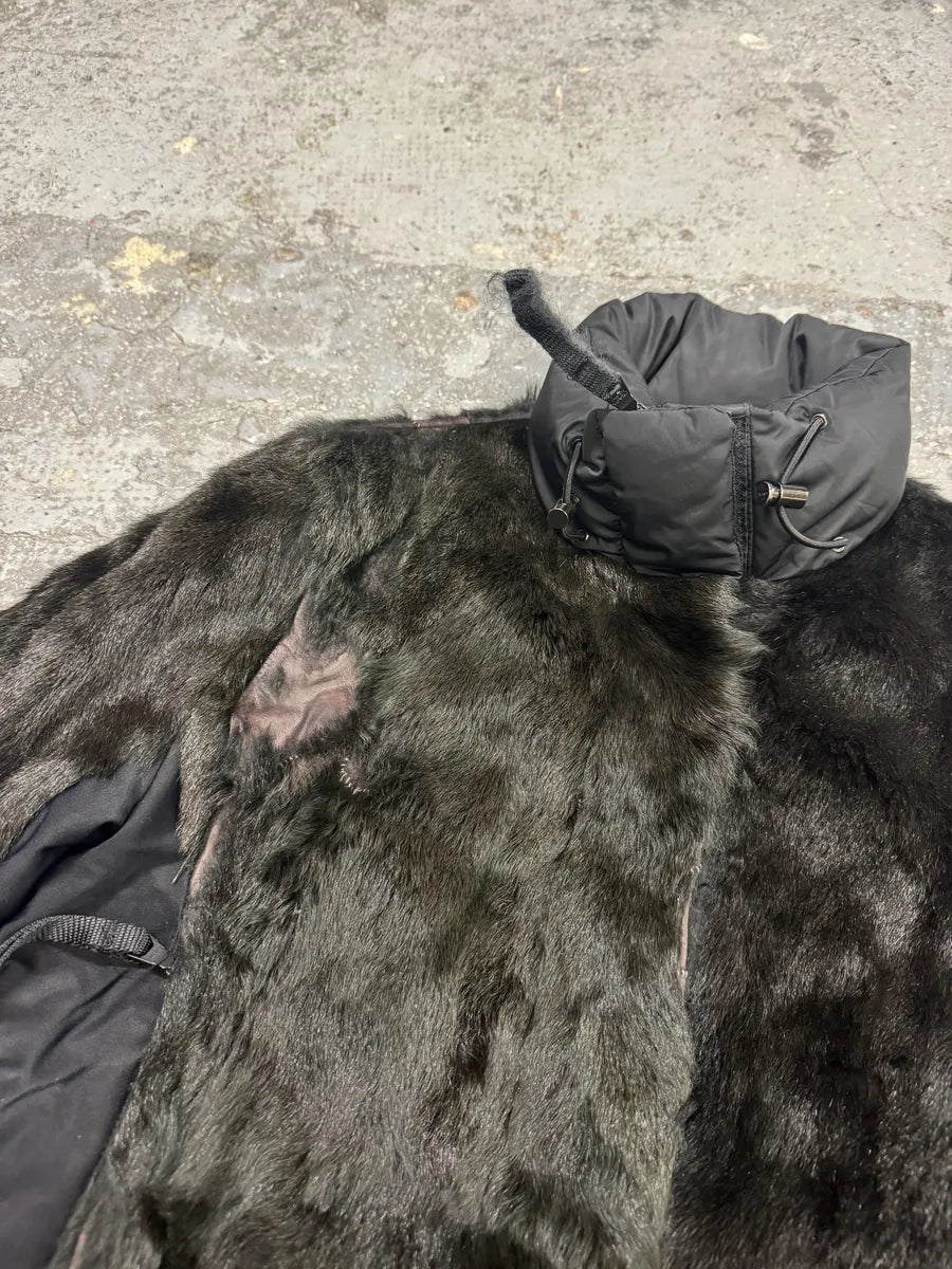 2000s Prada Black Dyed Kid Fur Leather Jacket vZHFntc 7