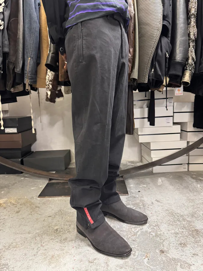 2000s Prada Black Faded Linea Rossa Pants JuFaueJ 1