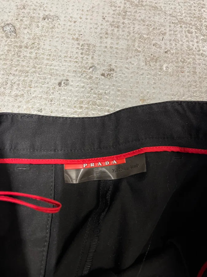 2000s Prada Black Faded Linea Rossa Pants JuFaueJ 7