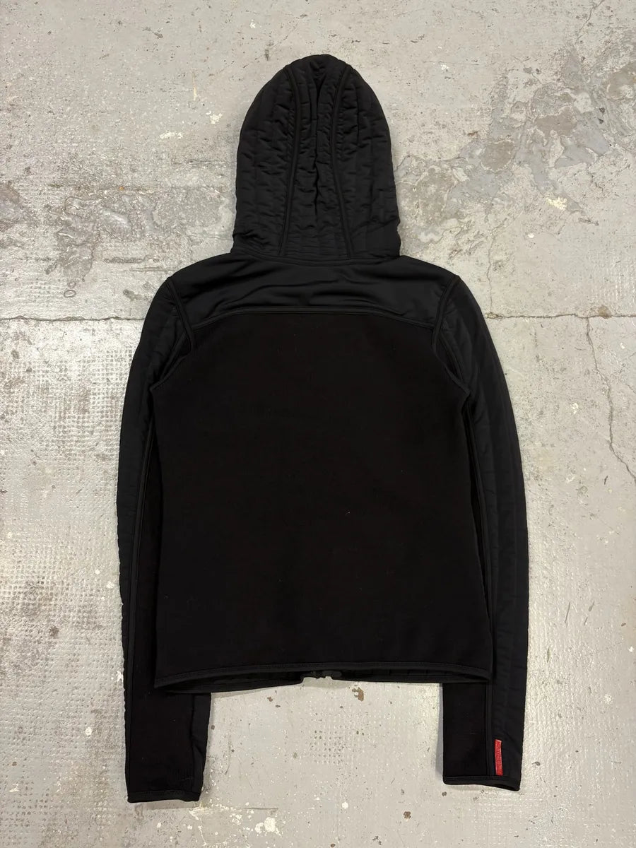 2000s Prada Black Fleece Quilted Linea Rossa Zip-up Jacket jAZcxth 1