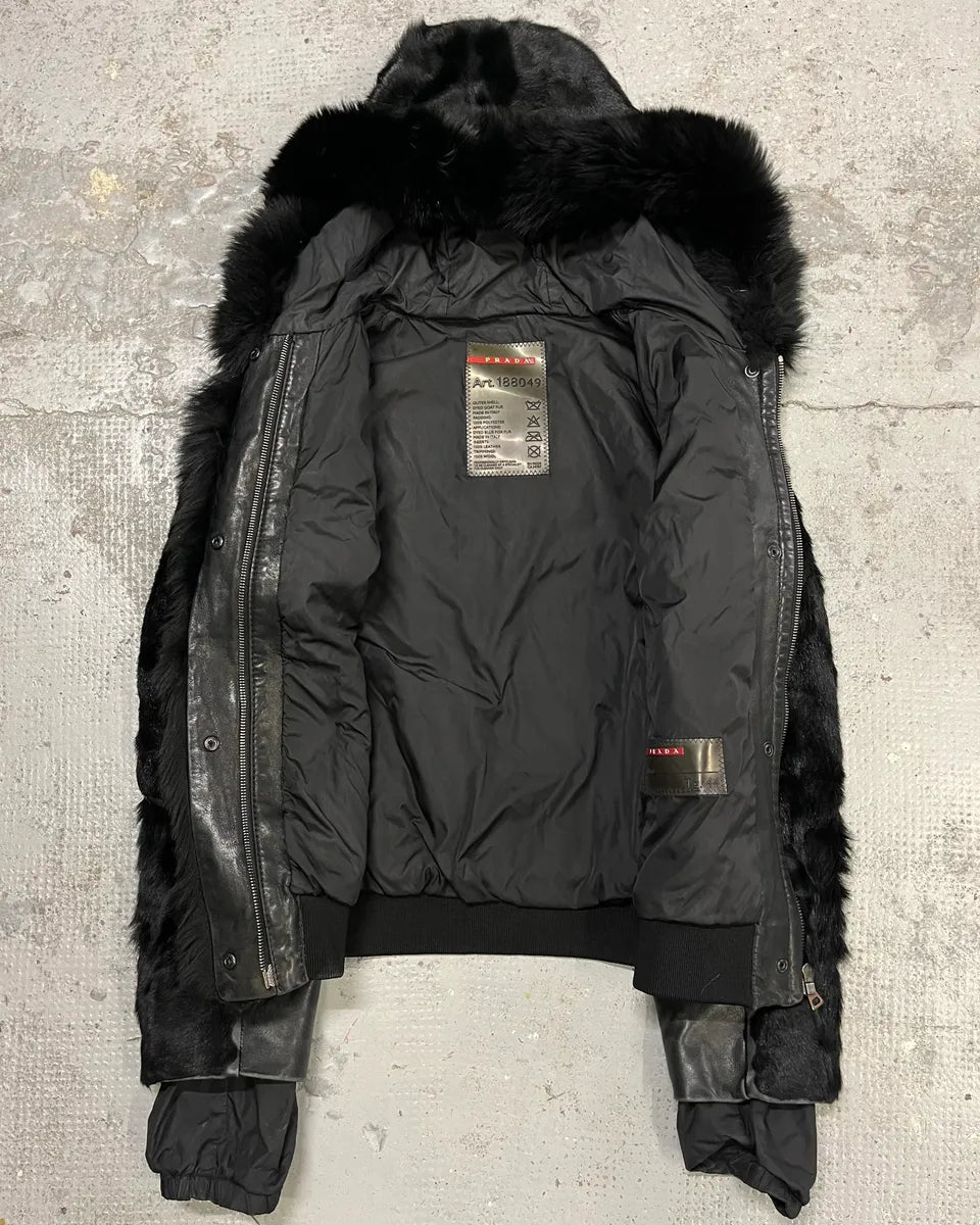 2000s Prada Black Goat Fur Jacket  YGWFNYi 11