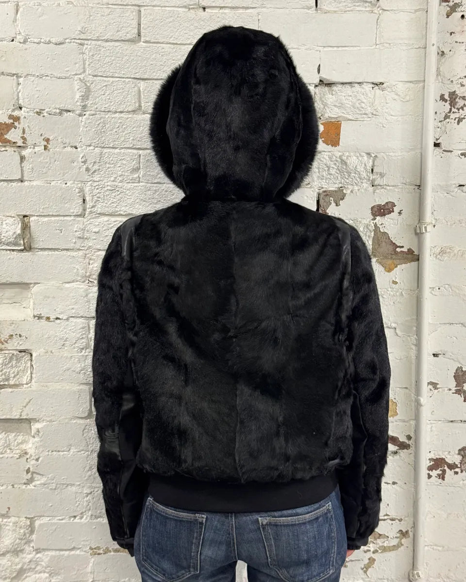 2000s Prada Black Goat Fur Jacket  YGWFNYi 2