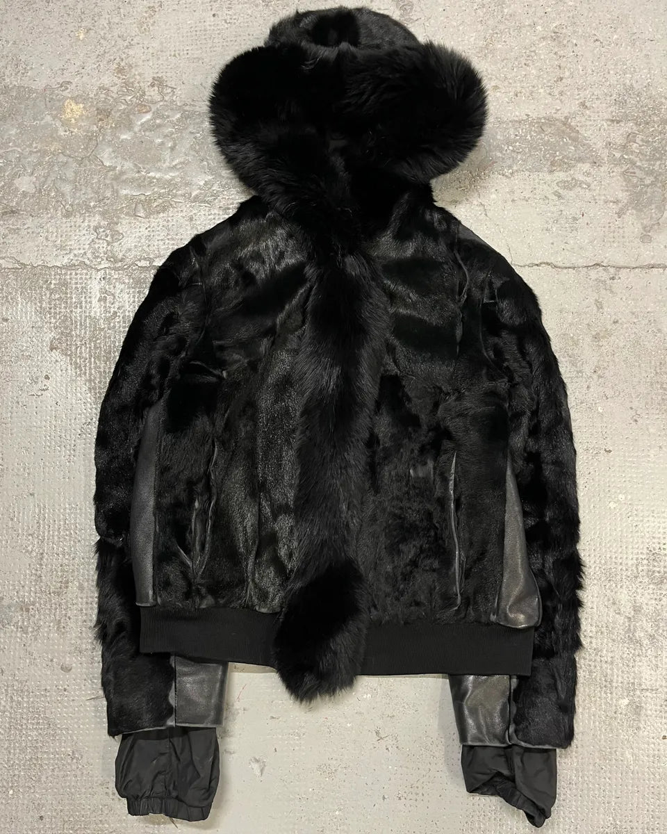 2000s Prada Black Goat Fur Jacket  YGWFNYi 3