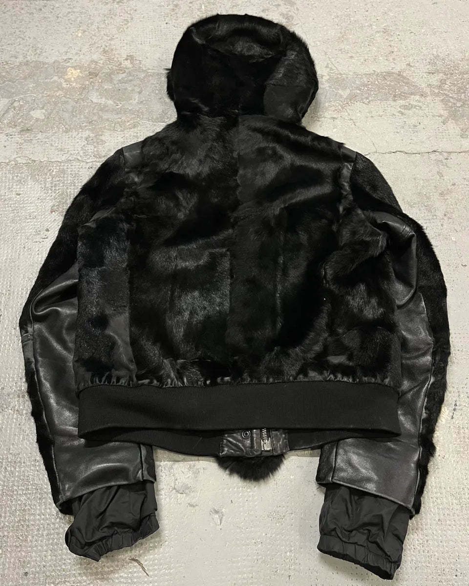 2000s Prada Black Goat Fur Jacket  YGWFNYi 6